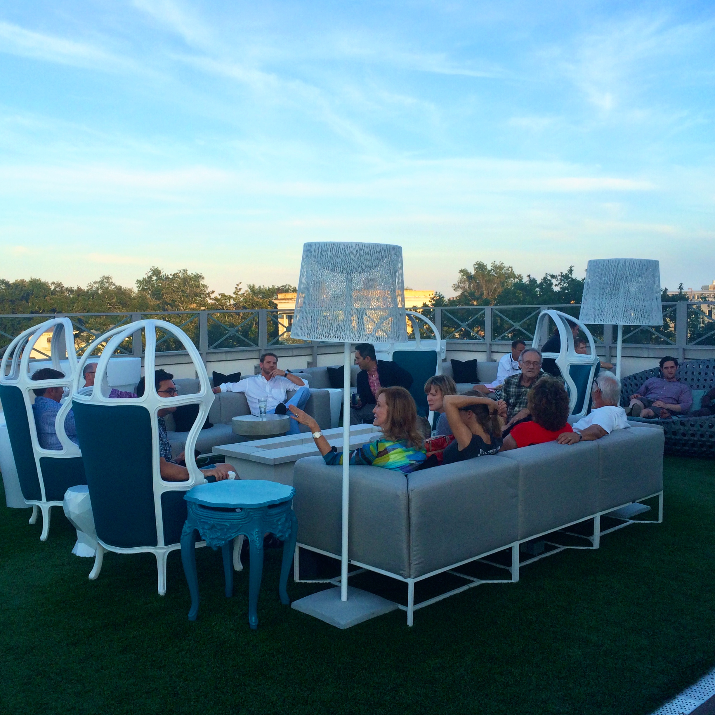 The Rooftop Bar at Elevé with comfy seating and great views