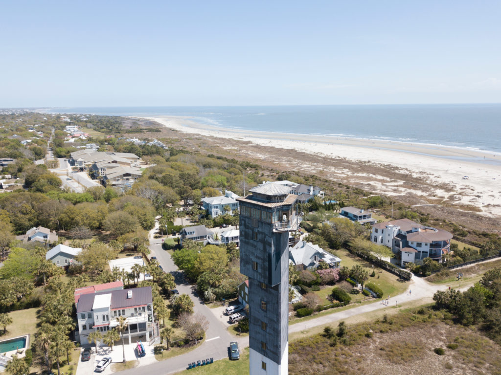 Aerial view of the Sullivans Island Lighthouse