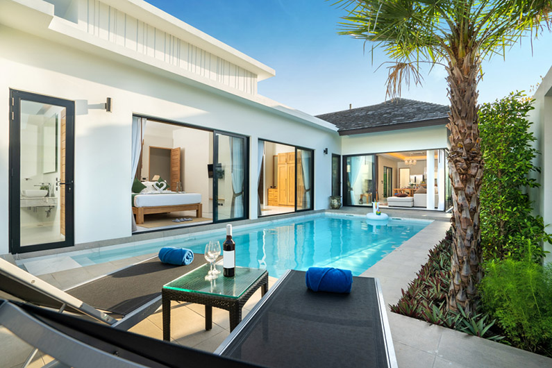 Swimming pool in luxury pool villa